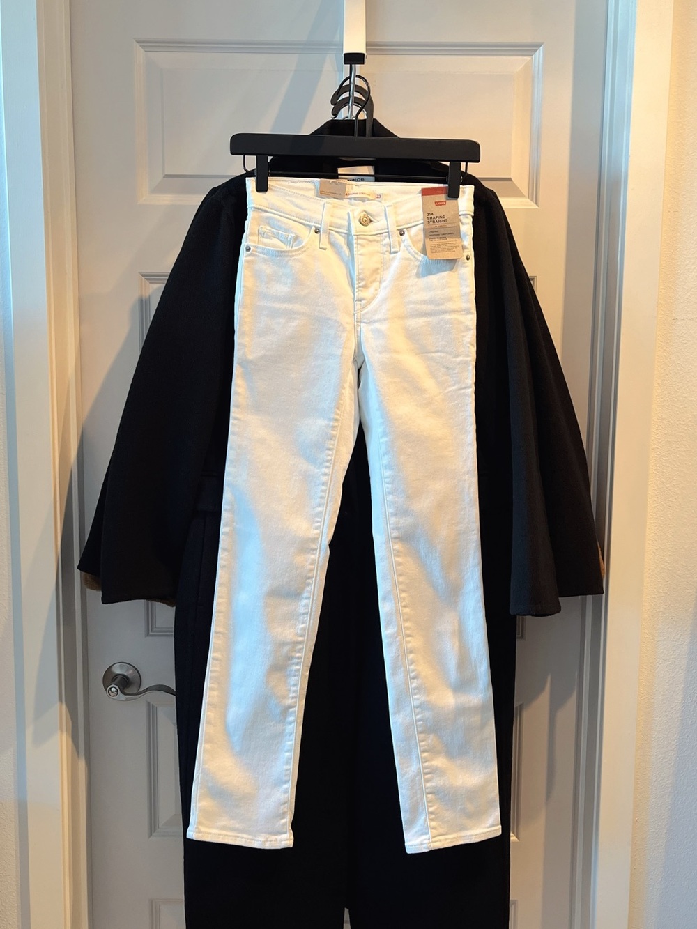 Levi's White 314 Shaping Straight Leg Jeans
